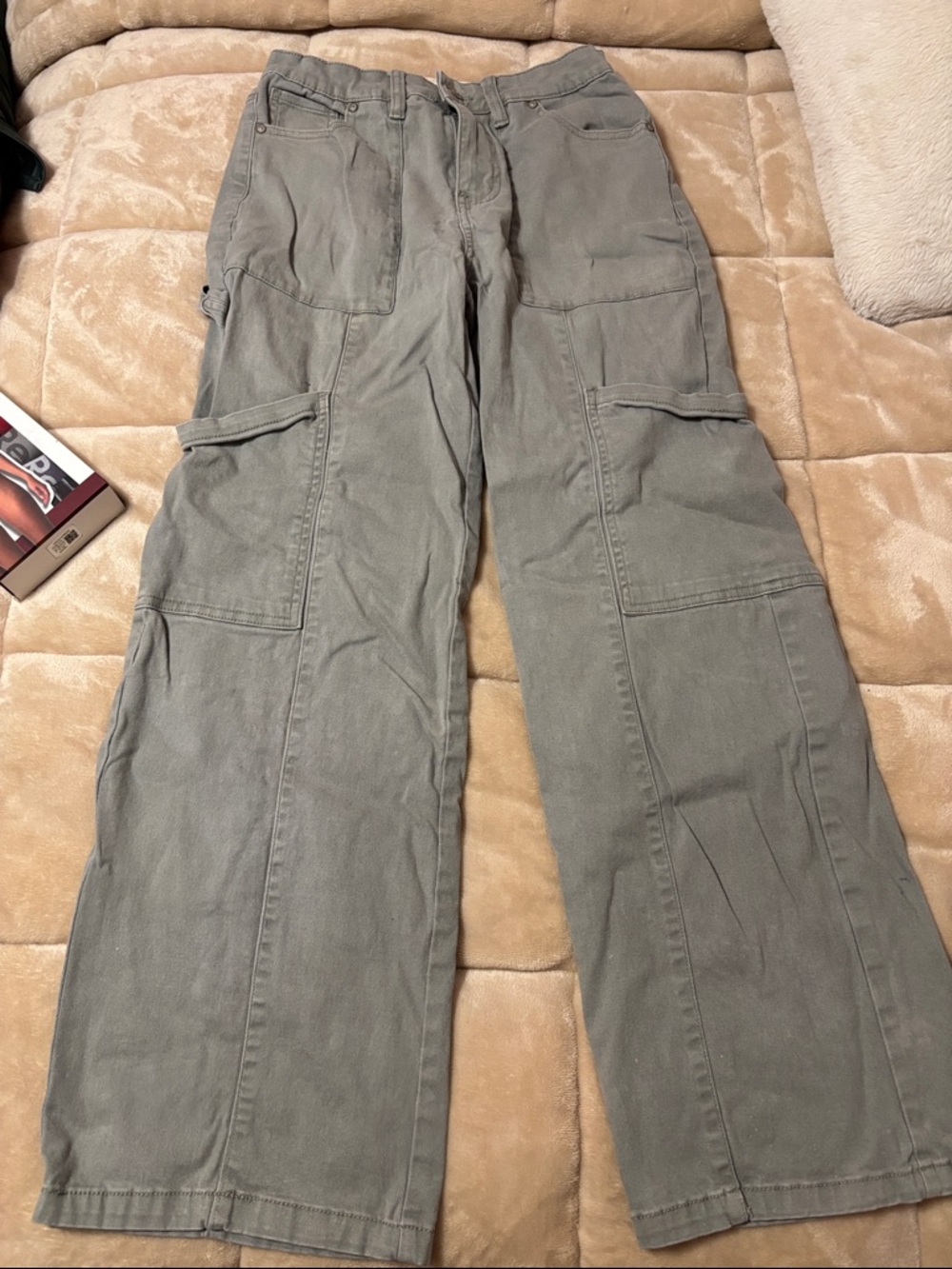 Woman Olive Green Cargo Work Pants